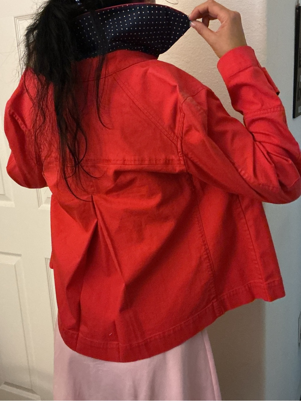 L.L. Bean Red Button-Front Jean Jacket - Picture 2 of 12